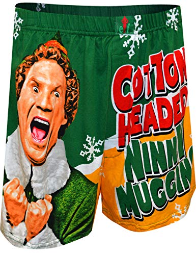 Briefly Stated Mens Buddy the Elf Cotton Headed Ninny Muggins Christmas Boxers