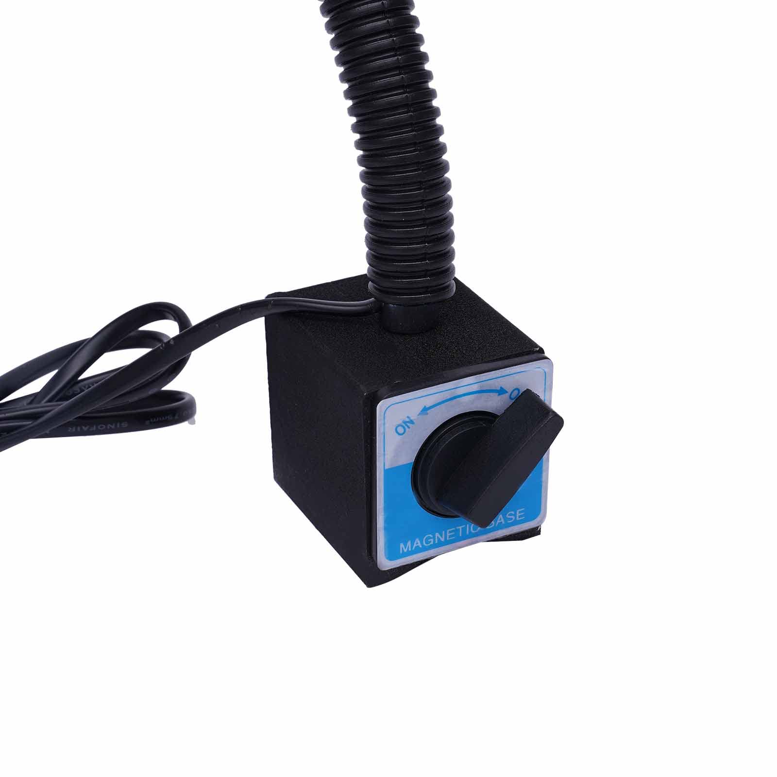 Elastyczne światło typu łabędzia szyja, 10 W, światło robocze LED, światło magnetyczne, tokarka, lampa LED CNC, temperatura barwowa 6500 K, przemysłowa lampa maszynowa, czarna