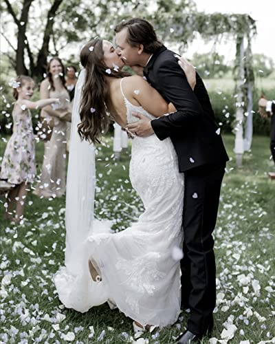 Image of BATTIFE White Heart Shaped Confetti, Tissue Paper, Table Confetti for Wedding Celebrations Party (200 Grams)