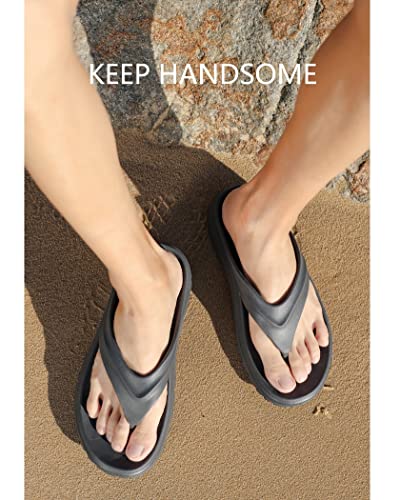 Men's Sandals EVA Men Shoes Leisure Slippers Flip-Flops Men Comfortable Footwear Soft Sandal(D,45 Code)3