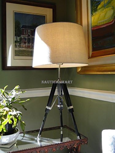 NauticalMart Marine Antique Chrome Finish Tripod Table Lamp