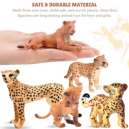 Image of 6PCS Realistic Leopard Animal Toys for Kids 3+ | Wildlife Jungle Animals Miniature Toy Cheeta Action Figures Playset for Boys and Girls Birthday Gift for Children Decoration & Educational Item