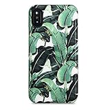 iPhone X Case for Girls/iPhone Xs Case, GOLINK Floral Series Slim-Fit Ultra-Thin Anti-Scratch Shock Proof Dust Proof Anti-Finger Print TPU Gel Case for iPhone X/iPhone Xs - Banana Leaf