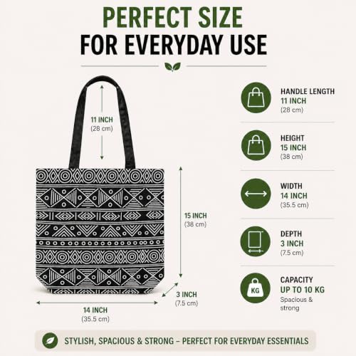 Image of Canvas Tote Bag for Women with Zipper & Pocket(Pack of 1) | Stylish Cotton Handbags for College | Aesthetic Tote Bag for Office, Shopping, Travel, Beach & Daily use