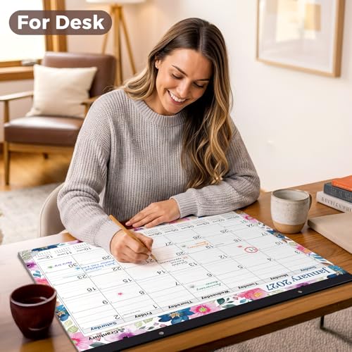 Image of CRANBURY Desk Calendar 2026-2027 22x17, Jul. 2026 to Dec. 2027, Thick Paper, Sturdy Backboard, 18 Months Calendar for School Office Desktop Organizing, Large Wall Monthly Planner with Stickers