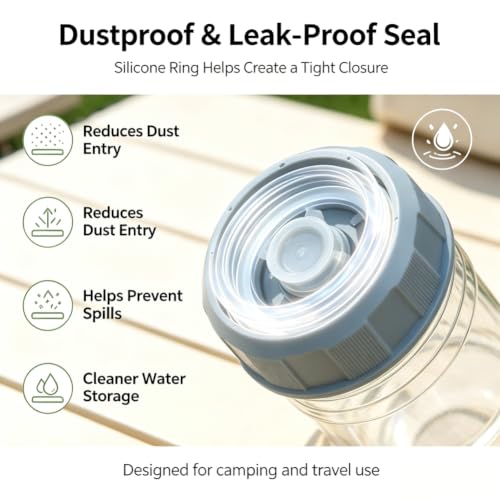 Botella de agua clara de 2 galones, recipiente portátil para almacenamiento de agua con asa, contenedor reutilizable de gran capacidad para camping al aire libre miniatura 5