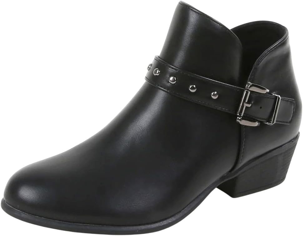 Berness Women Ankle Boots - Buckle Studded Design
