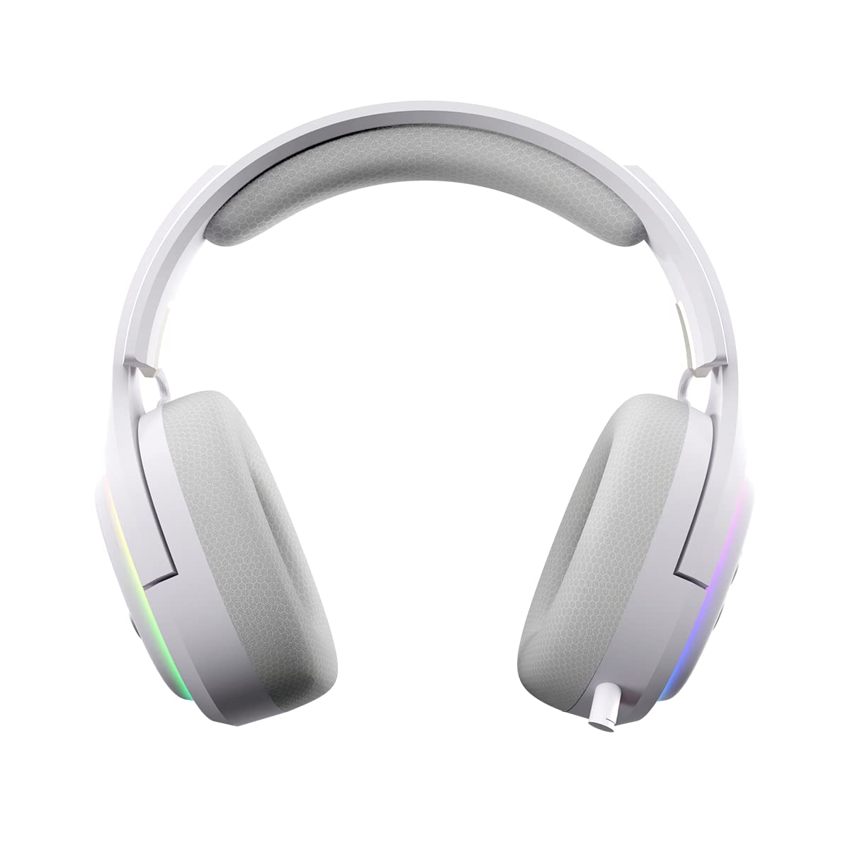 NewSkill Casque de Jeu sans Fil Aton Ivory, Microphone intégré, autonomie de 18 Heures, configurable RGB, Bluetooth 5.0, Casque d'ordinateur Ergonomique, Compatible PC/PS4/PS5/Mac/XBOX/Android Blanc