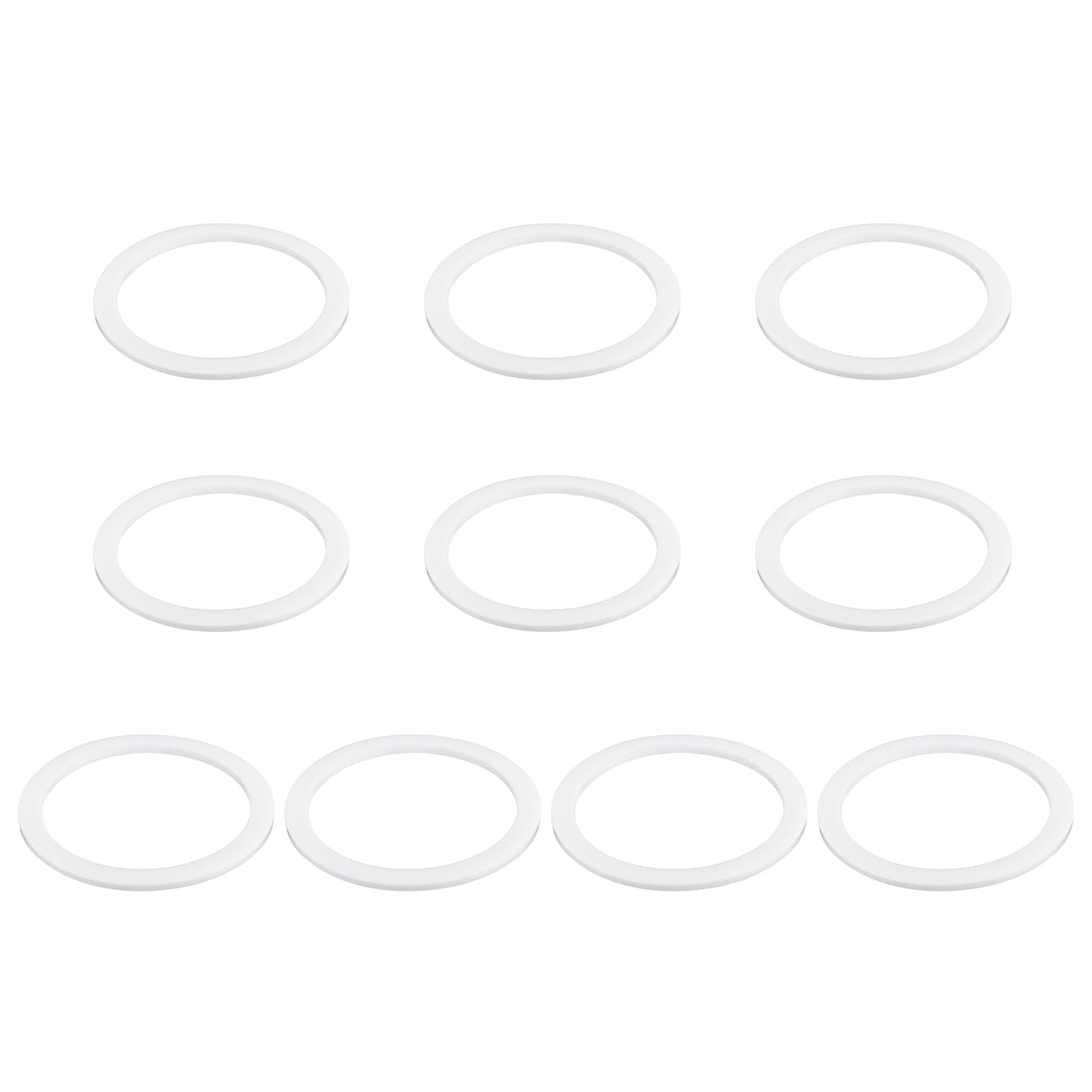 PATIKIL M45 PTFE Flat Washer, 10 Pcs 45mm ID 55mm OD 2mm Thick O-Ring Sealing Gasket Spacer for Fasten Screws Flanges Faucet Pipe Valves, White — image 1
