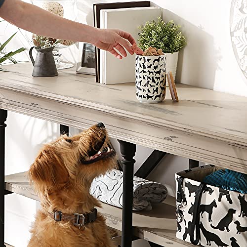 Bone Dry Ceramic Treat Jar For Cats And Dogs, Bamboo Lid, Dishwasher Safe Canister, 4X6.5, Black/White, Dog Treats #TOP3