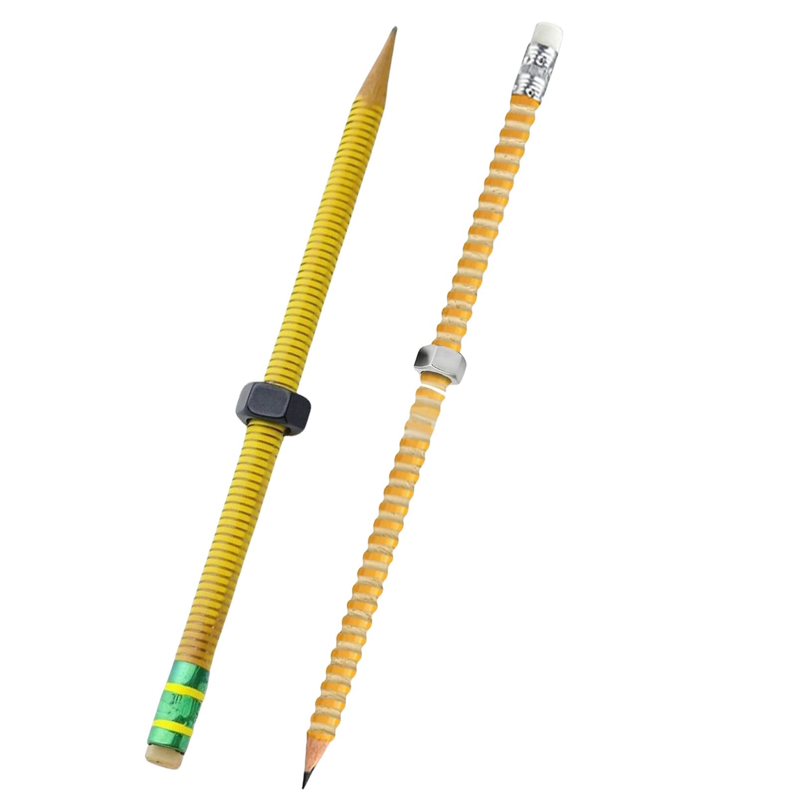Paquete De 10 Lápices Sensoriales Con Tuerca Giratoria – Alivio De Ansiedad Para Niños Y Adultos – Herramienta De Escritura Discreta En Color Amarillo