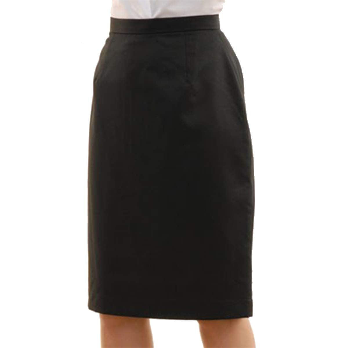 Metzuyan Women's Black Straight Cut Skirt - Plain Wool Blend 6L