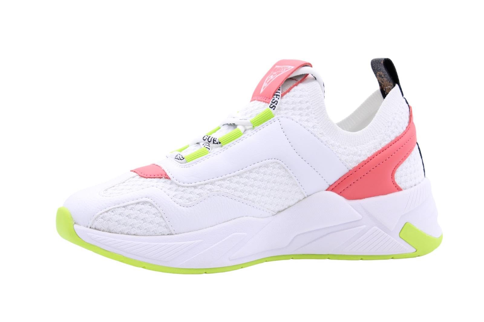 GUESS Guess - Zapatillas deportivas Geniver blanco y amarillo con inserciones perforadas