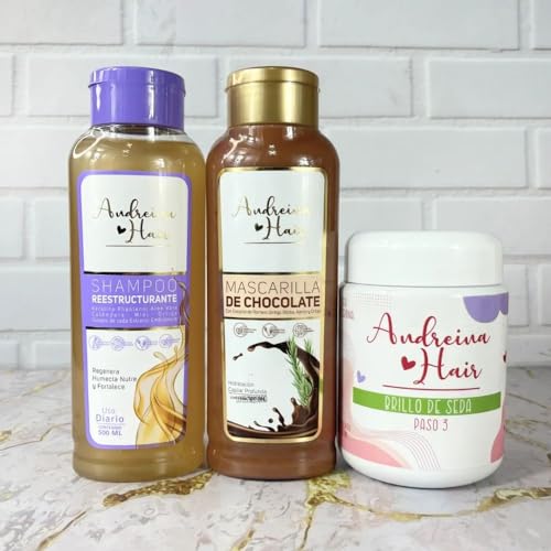 Kit-para-cabello-seco-y-maltratado-3-Pack-Andreina-Hair-Shampoo-reestructurante-Andreina-Mascarilla-de-Chocolate-y-Andreina-Brillo-de-Seda-Andreina-Hair
