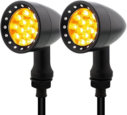 Luz intermitente LED tipo bala para motocicleta, luz intermitente pequeña universal compatible con Harley Davidson Honda Cruiser Iron Softail Street