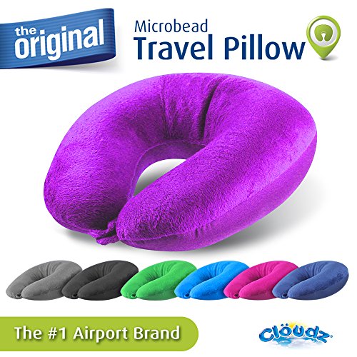 Cloudz Microbead Travel Neck Pillow - Bright Purple
