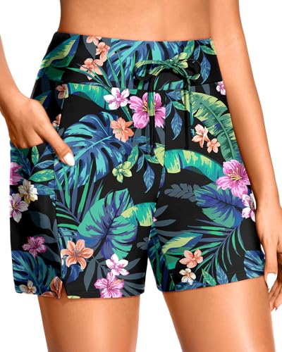 Image of Yonique Womens Swim Shorts Bathing Suits Bottoms Swimsuit Bottoms(Available in Plus)