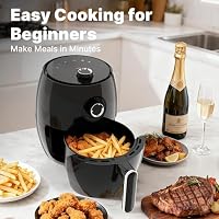 Compact Air Fryer Small, 2.1QT, 4-in-1 Small Mini Airfryer Compact, Bake, Roast, Reheat, 98% Less Oil, Adjustable Temperature & Timer, Quiet, Nonstick & Dishwasher Safe Basket, BPA-Free, Black — image 5