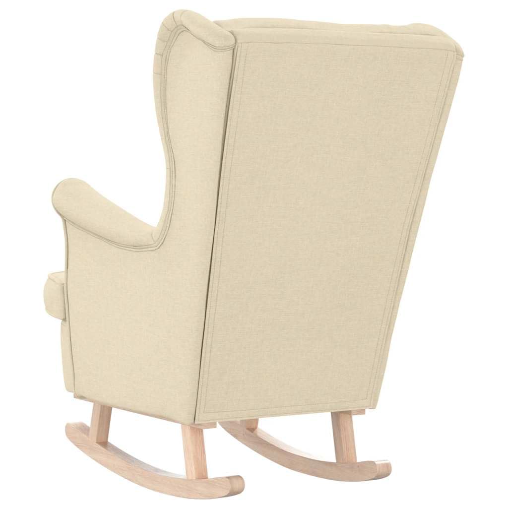 vidaXL Sedia a Dondolo Crema 74x90x102 cm in Tessuto, sedia, sedia da salotto, sedia relax, sedia a sdraio, posti a sedere, dondolo, sedia relax