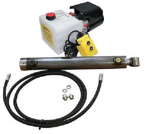 Flowfit Hidráulico 12VDC sencillo actuando remolque kit para elevador 2.5 Tonelada, 400mm movimiento del cilindro