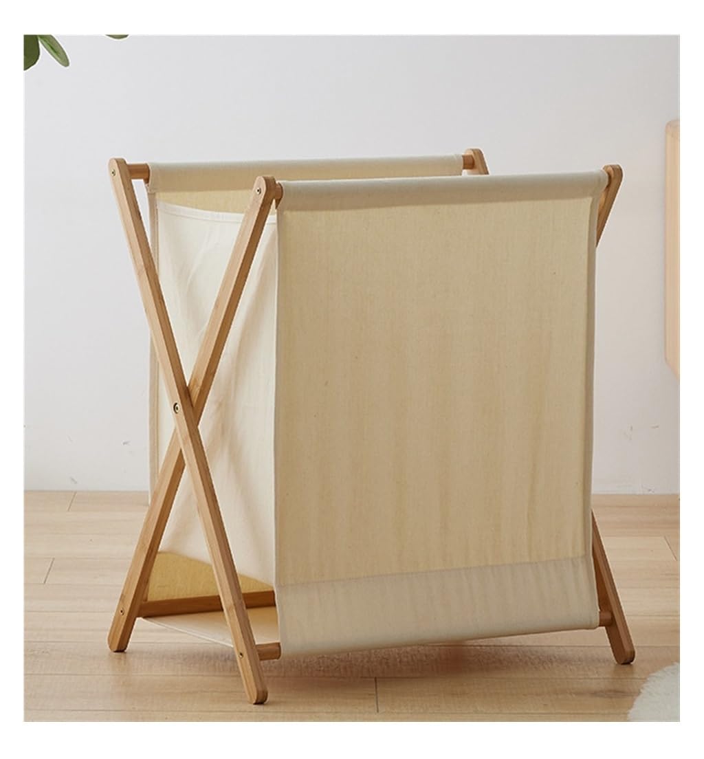 Bambus Wäschekorb, Faltbarer Kleiderkorb mit Stofffutter, zusammenklappbarer Aufbewahrungsbehälter für schmutzige Handtücher, Kinderzimmer Dekor, Platzsparender Organizer, 40x35x38cm