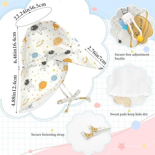 Space Astronauts Planets Baby Beach Hat Toddler Boy Water Hats Toddler Girl UPF 50+ Protection Large Brim Travel Essentials4