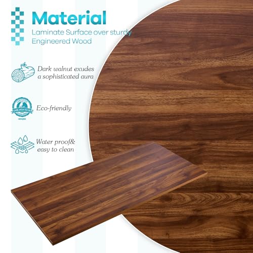 Image of Kaboon Universal Tabletop 40 inchx18 inch, Solid One-Piece Melamine Table Top, Double Desk L-Desk Floating Desk DIY, Home and Office,Dark Walnut