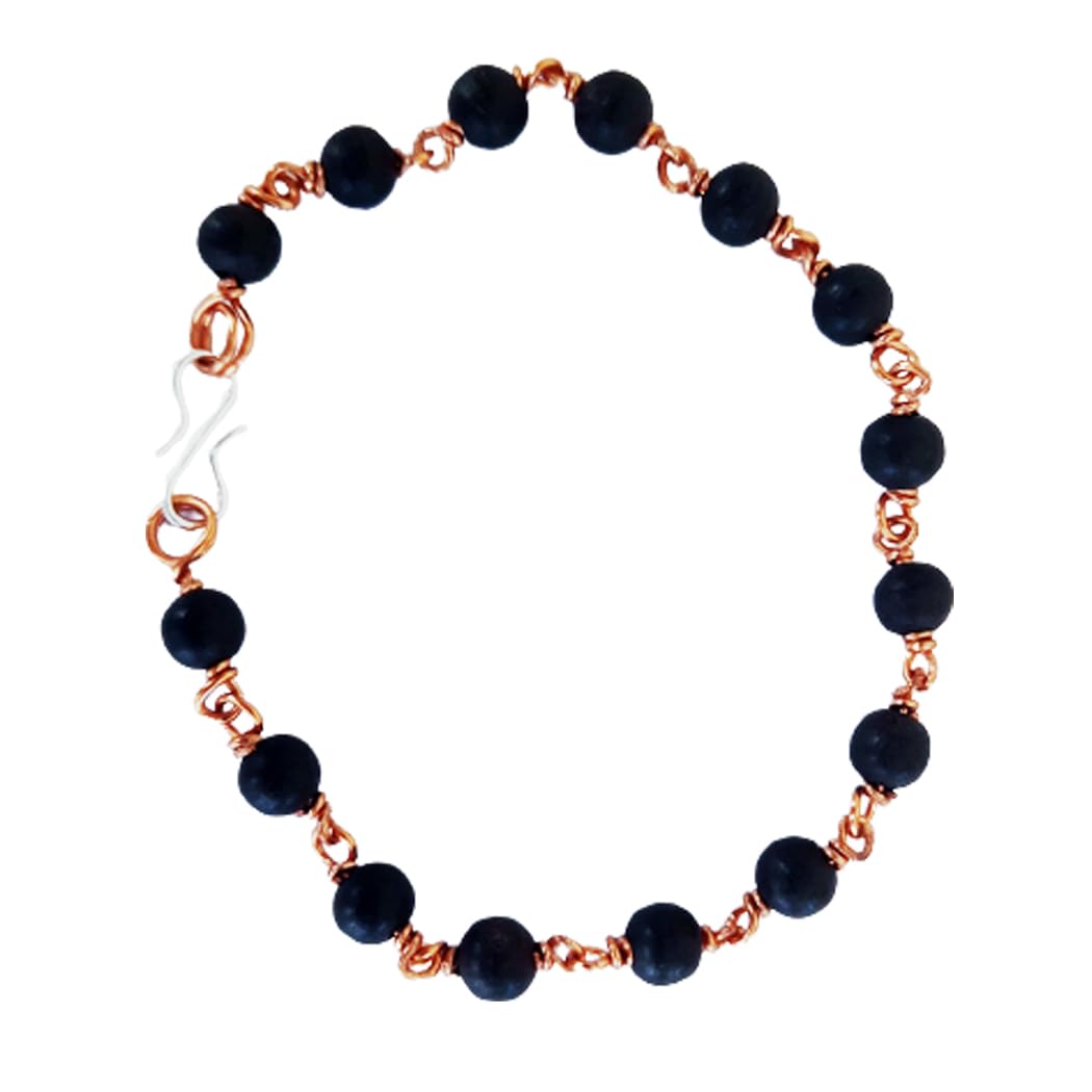 MAASHIV TRENDZ (Ebony Original Karungali with Copper Chain Bracelet for Men & Women/Ebony Unisex Bracelets/Karungali Copper Bracelet - Bead Size 6mm (B0CLJ8R7B3) Amazon Price History, Amazon Price Tracker