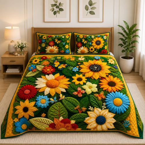 Image of DECORUM Premium Digital Floral Printed BEDSHEET (90 X 100) Inch with 2 King Size Pillow Covers - HIGH-Definition Design & Superior Comfort (Heavy Quality) BEDSHEET Enchanted Floral Garden