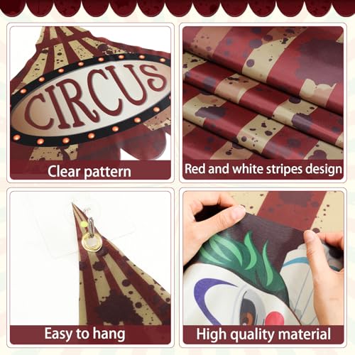 Image of Fanfanwin 4 Pcs Circus Tent Decorations Carnival Halloween Party, Clown