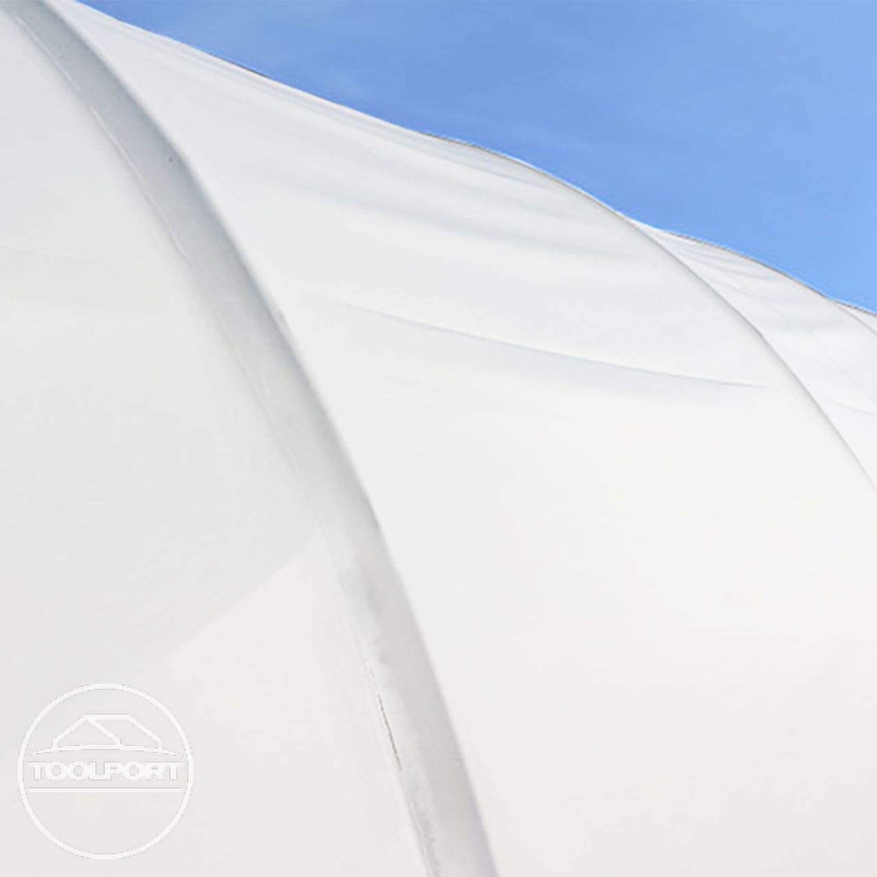 TOOLPORT Cubierta para contenedores Contop 8x12m – Lona de PVC 2300N Gris – Nave Industrial, Carpa almacén, Carpa Industrial