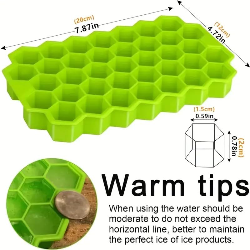 Bandeja de hielo de silicona con 37 celdas hexagonales miniatura 5