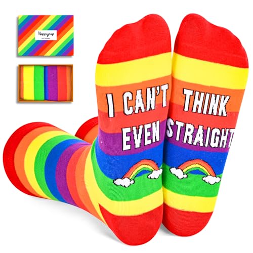 LGBTQ Pride Gifts - Rainbow Socks for Women Men, Lesbian Gay...