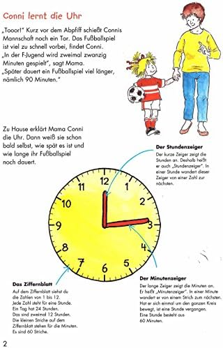 Atlanta Kinderwecker Mit Conni Lernbuch - Uhrzeit Lernen Ohne Tickgeräusch In Rosa