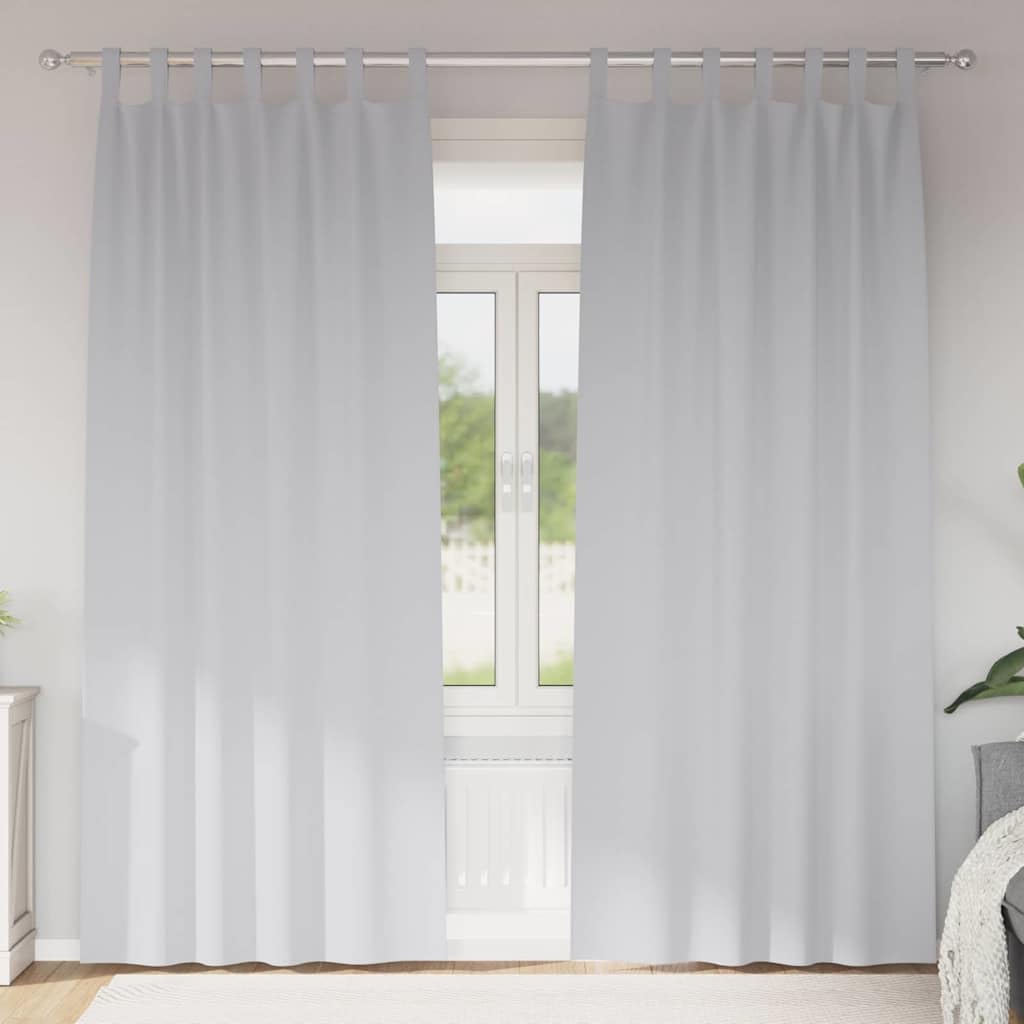 Zasłony zaciemniające z pierścieniami, zestaw 2 sztuk, jasnoszare poliester, 225 x 140 cm, ochrona przed wzrokiem, ochrona przed słońcem, do salonu, sypialni, biura, ochrona przed ciepłem