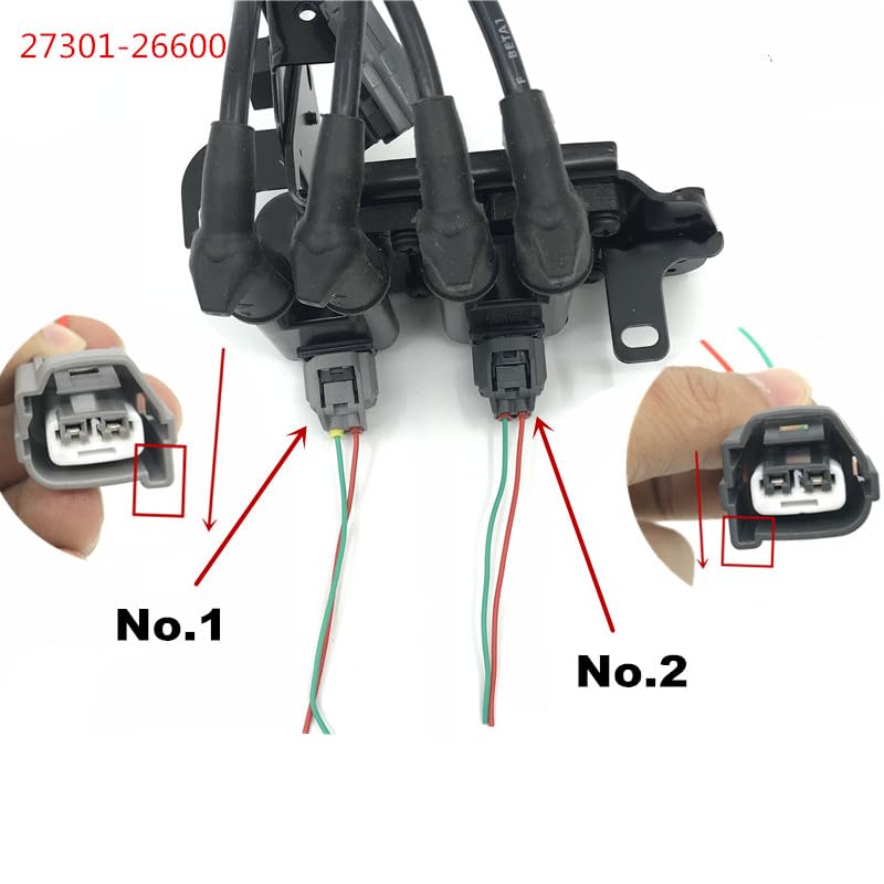 1/5/10set/lot 2 Pin/Way Ignition Coil Connector Plug Cable Wire Harness for Hyundai Accent 1.6L for Elantra J3 for Toyota 90980-10901 - (Color Name: 20sets)