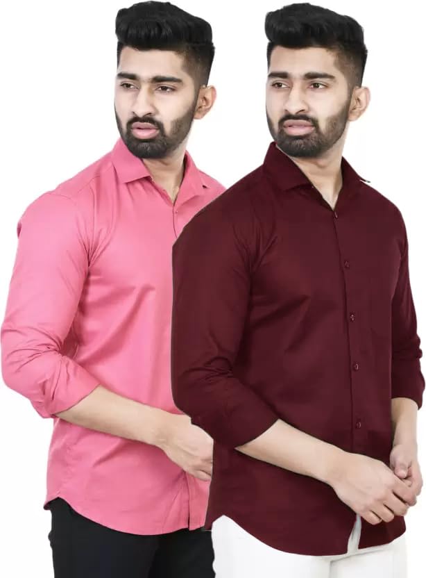 Image of Tee Projekt Premium Plain Cotton Shirt for Men | Cotton Shirt | Casual Shirt | Solid Shirt | Full Sleeves | Formal Shirt