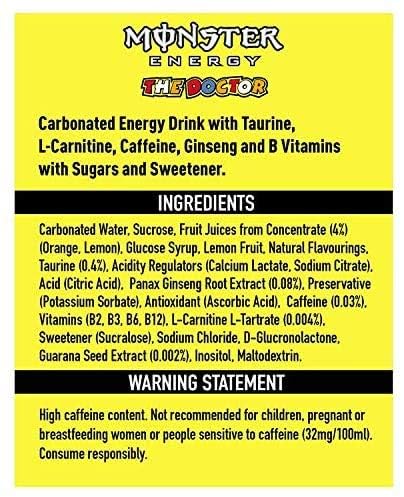 Image of Monster Energy The Doctor VR /46 By Cougar, 500ml By Cougar (Pack of 6 Cans) | Premium Energy Drink with Citrus Flavor | Zero Fat, High Energy Boost | Ideal for Workouts, Gaming & Sports Edition (Imported-USA)