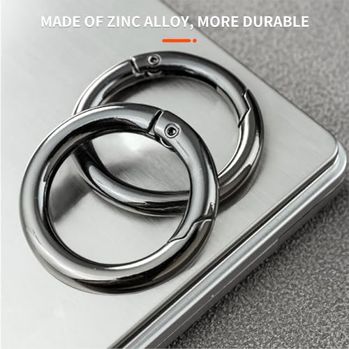 BigCheer 15pcs 33mm karabiner rund Schwarz, Sehr Robust Zinklegierung Runde Karabiner, Schlüsselring, Für Schlüsselanhänger Tasche Schmuck Diy Handwerk Machen