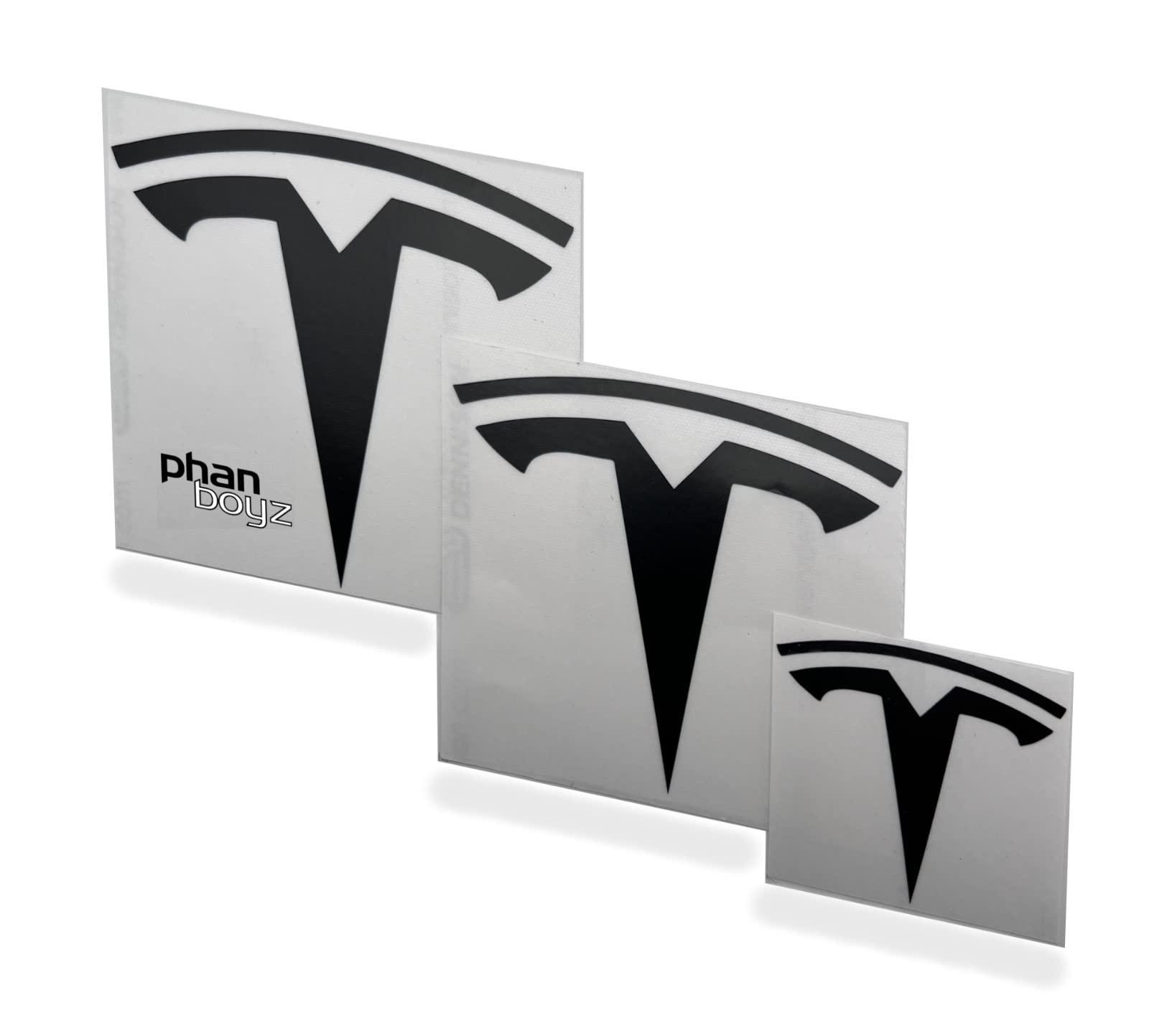 Decal Wrap Kit for Tesla Model Y Emblem | Vinyl Logo Set Includes Frunk, Trunk & Steering Wheel (Black)