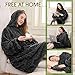 MIZZEO Microfiber Wearable Blanket, Oversized Light Wearable Blanket Hoodie for Adults, Cozy Soft Warm Plush Hooded Blanket Gifts for Women, One Size Fits All (Grey)