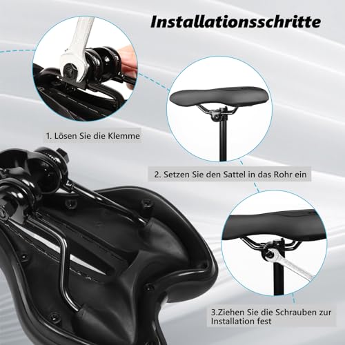 Homoto Fahrradsattel Herren Bequem, Gel MTB Sattel Fahrrad Sattel für Damen & Herren, Hohl...