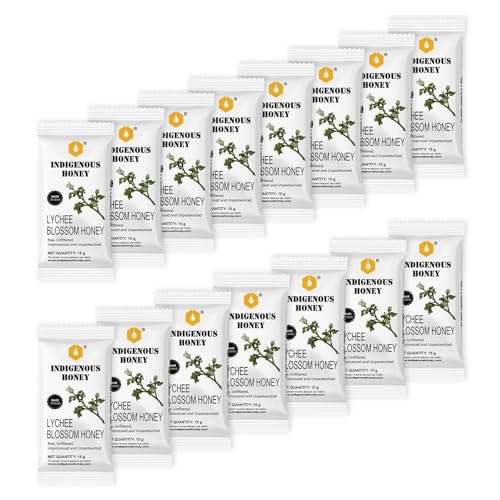 Image of INDIGENOUS HONEY Pure Khair Honey Organic Natural Raw Unprocessed Added Sugar Free NMR Tested Unpasteurized Unheated 15 Hygienic Sachets 15g Each Total 225g