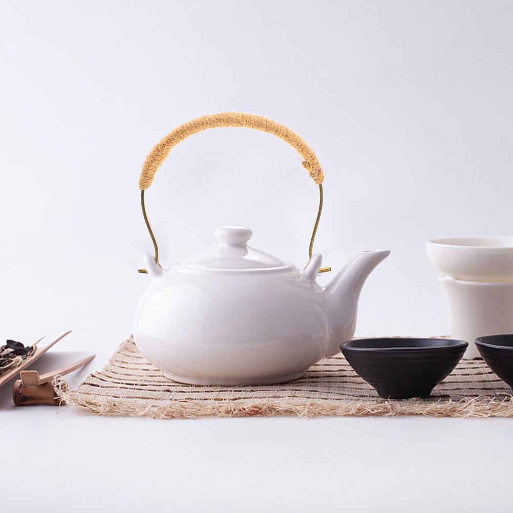 BESTonZON 2 Piezas Mango De Tetera Asas De Tetera De Cerámica Empuñadura De Portátil Empuñadura De Japonesa Mango De Olla Tejido s Aleación De Cobre Rota Porcelana