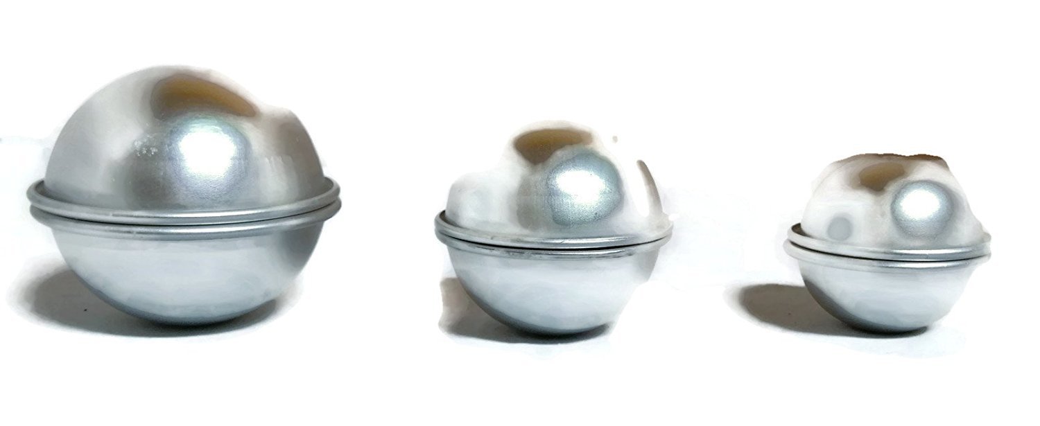 3 Sizes 3PCS Aluminum Homemade Bath Bombs for Crafting Your Own Fizzles.Heavy Duty Metal, Dent and Rust Proof