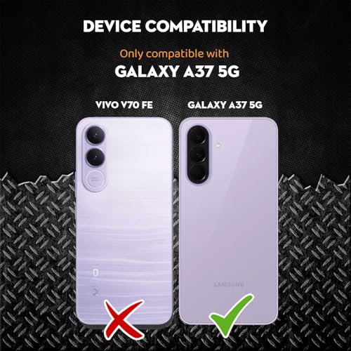 Image of Polycarbonate Crystal Clear Back Cover Case for Samsung Galaxy A37 5G | 360 Degree Protection | Shock Proof Design | Transparent Back Cover for Samsung Galaxy A37 5G - Black Bumper