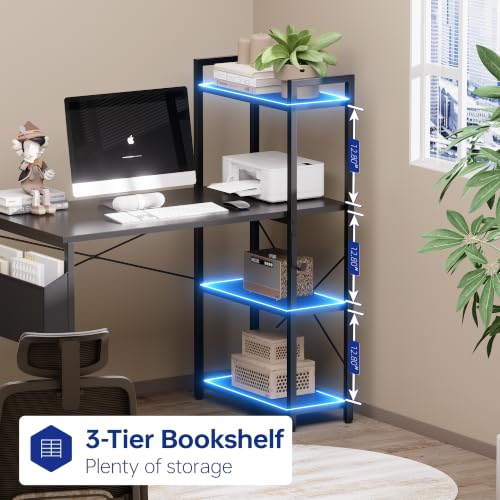 Pamray 38.5 Inch Small Computer Desk with Shelves for Bedroom Home Office - Image 5