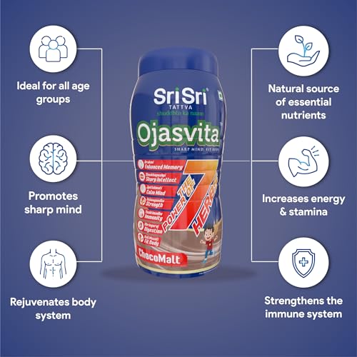 Image of Sri Sri TATTVA shuddhta ka naam Ojasvita ChocoMalt Powder - Drink Mix for Sharp Mind & Healthy Body - 1kg