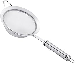 NJJYBROS Strainer, 304 Stainless Steel Mesh Strainer, Kitchen Sieve with Handle, Tea Strainer, Colander and Sifter Egg White Separating, Dusting Confectioners' Sugar and More