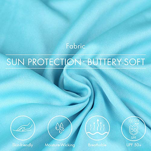 BALEAF Women's UPF 50+ Sun Protection T-Shirt SPF Long/Short Sleeve Dri Fit Lightweight Shirt Outdoor Hiking Blue Size S